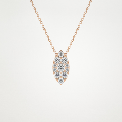 0.7 CT Moissanite Marquise Necklace in 14K or 18K Solid Gold – DEF Color, VVS Clarity