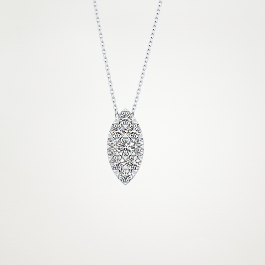 0.7 CT Moissanite Marquise Necklace in 14K or 18K Solid Gold – DEF Color, VVS Clarity