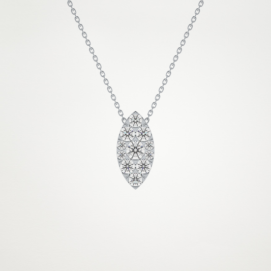 0.7 CT Moissanite Marquise Necklace in 14K or 18K Solid Gold – DEF Color, VVS Clarity