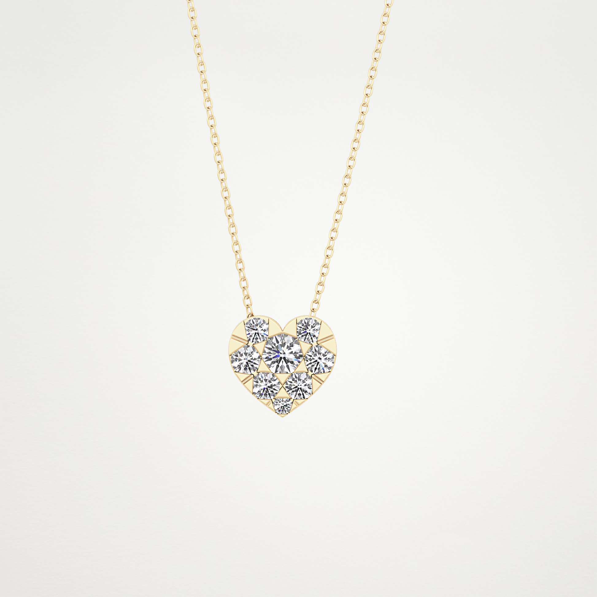 0.475 CT Moissanite Heart Shaped Necklace in 14K or 18K Solid Gold – DEF Color, VVS Clarity
