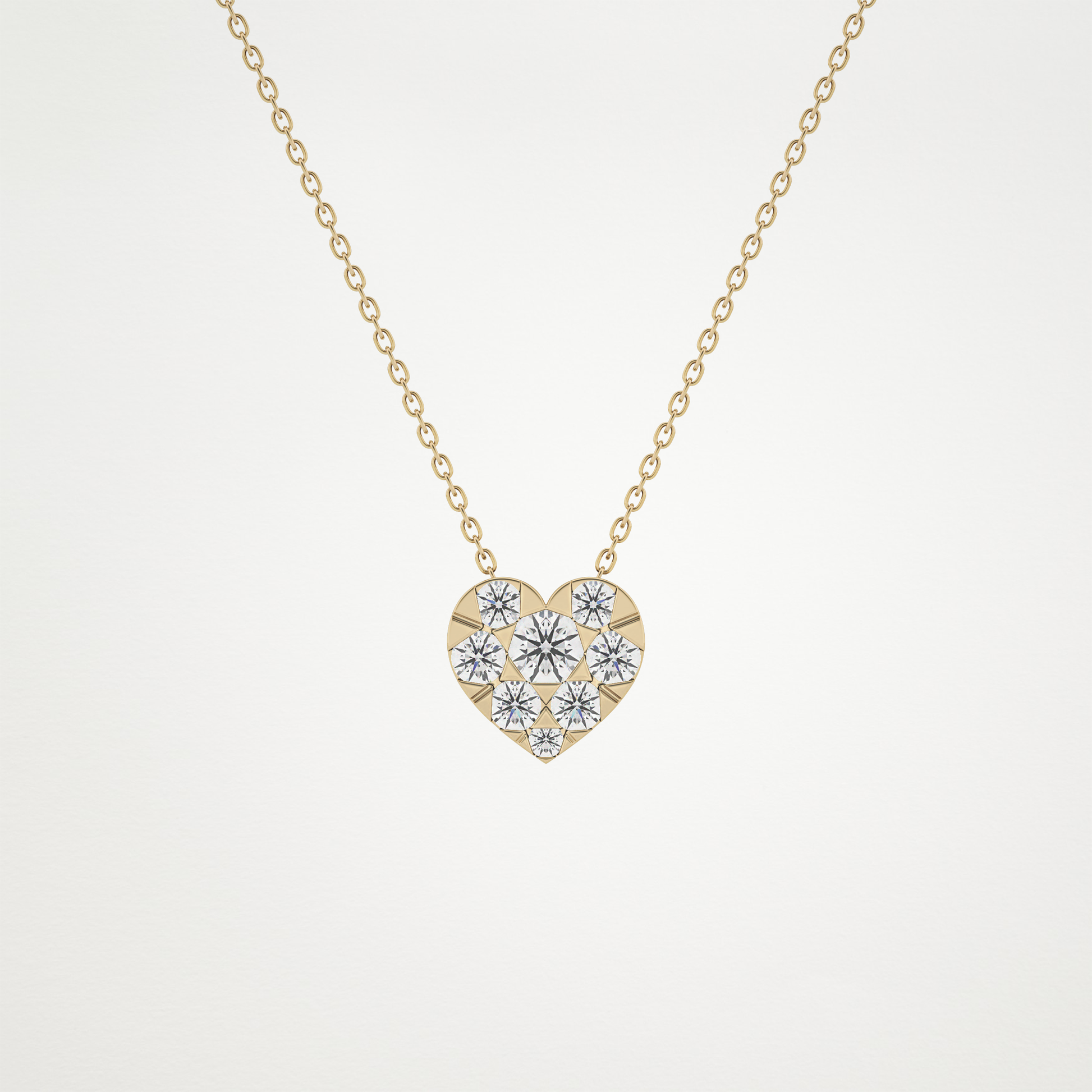 0.475 CT Moissanite Heart Shaped Necklace in 14K or 18K Solid Gold – DEF Color, VVS Clarity