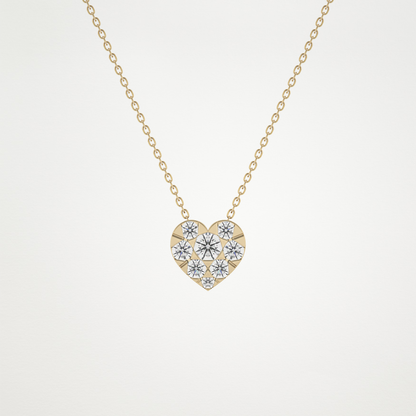0.475 CT Moissanite Heart Shaped Necklace in 14K or 18K Solid Gold – DEF Color, VVS Clarity