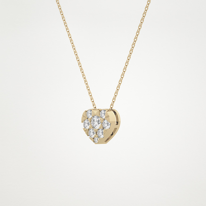 0.475 CT Moissanite Heart Shaped Necklace in 14K or 18K Solid Gold – DEF Color, VVS Clarity