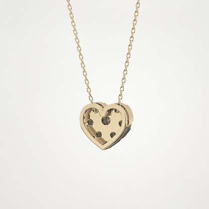 0.475 CT Moissanite Heart Shaped Necklace in 14K or 18K Solid Gold – DEF Color, VVS Clarity
