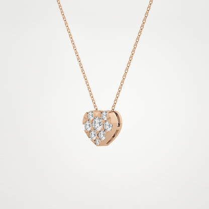 0.475 CT Moissanite Heart Shaped Necklace in 14K or 18K Solid Gold – DEF Color, VVS Clarity