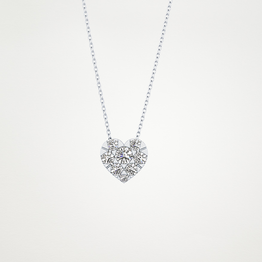 0.475 CT Moissanite Heart Shaped Necklace in 14K or 18K Solid Gold – DEF Color, VVS Clarity