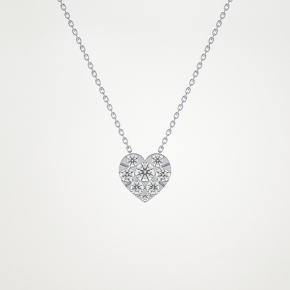 0.475 CT Moissanite Heart Shaped Necklace in 14K or 18K Solid Gold – DEF Color, VVS Clarity