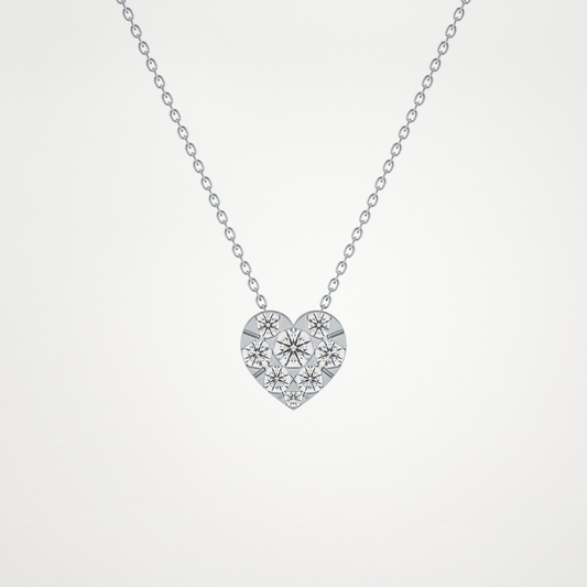 0.475 CT Moissanite Heart Shaped Necklace in 14K or 18K Solid Gold – DEF Color, VVS Clarity