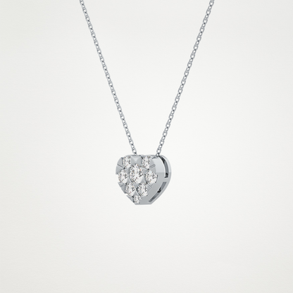 0.475 CT Moissanite Heart Shaped Necklace in 14K or 18K Solid Gold – DEF Color, VVS Clarity