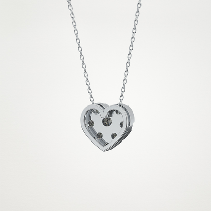 0.475 CT Moissanite Heart Shaped Necklace in 14K or 18K Solid Gold – DEF Color, VVS Clarity