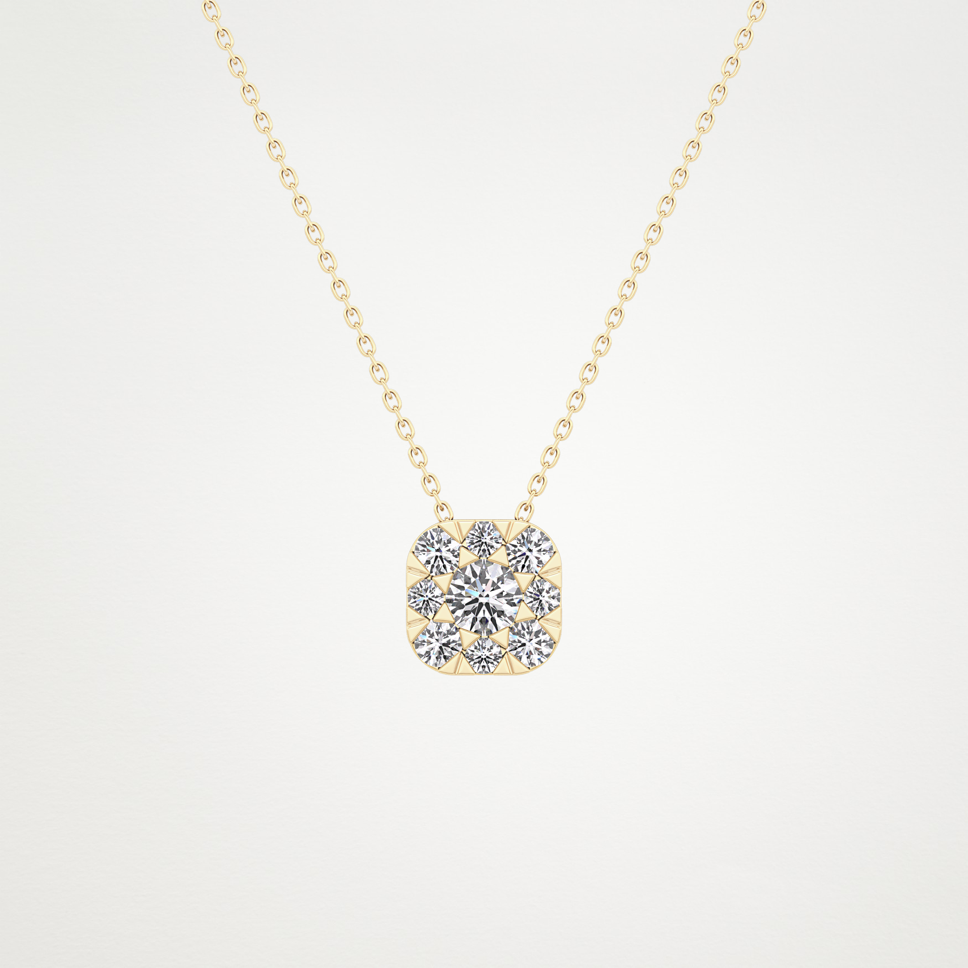 1.16 CT Moissanite Cushion Necklace in 14K or 18K Solid Gold – DEF Color, VVS Clarity