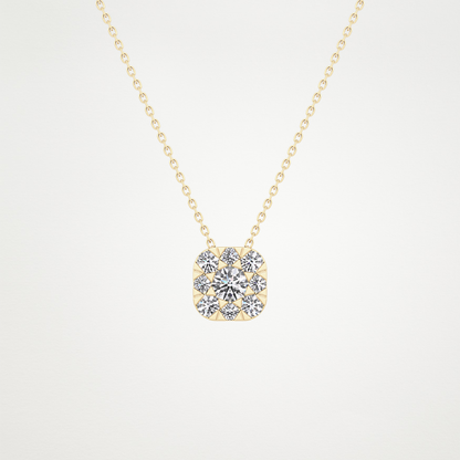 1.16 CT Moissanite Cushion Necklace in 14K or 18K Solid Gold – DEF Color, VVS Clarity