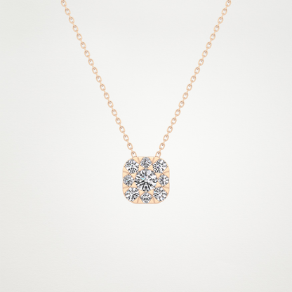 1.16 CT Moissanite Cushion Necklace in 14K or 18K Solid Gold – DEF Color, VVS Clarity