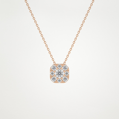 1.16 CT Moissanite Cushion Necklace in 14K or 18K Solid Gold – DEF Color, VVS Clarity