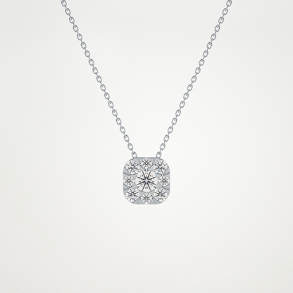 1.16 CT Moissanite Cushion Necklace in 14K or 18K Solid Gold – DEF Color, VVS Clarity