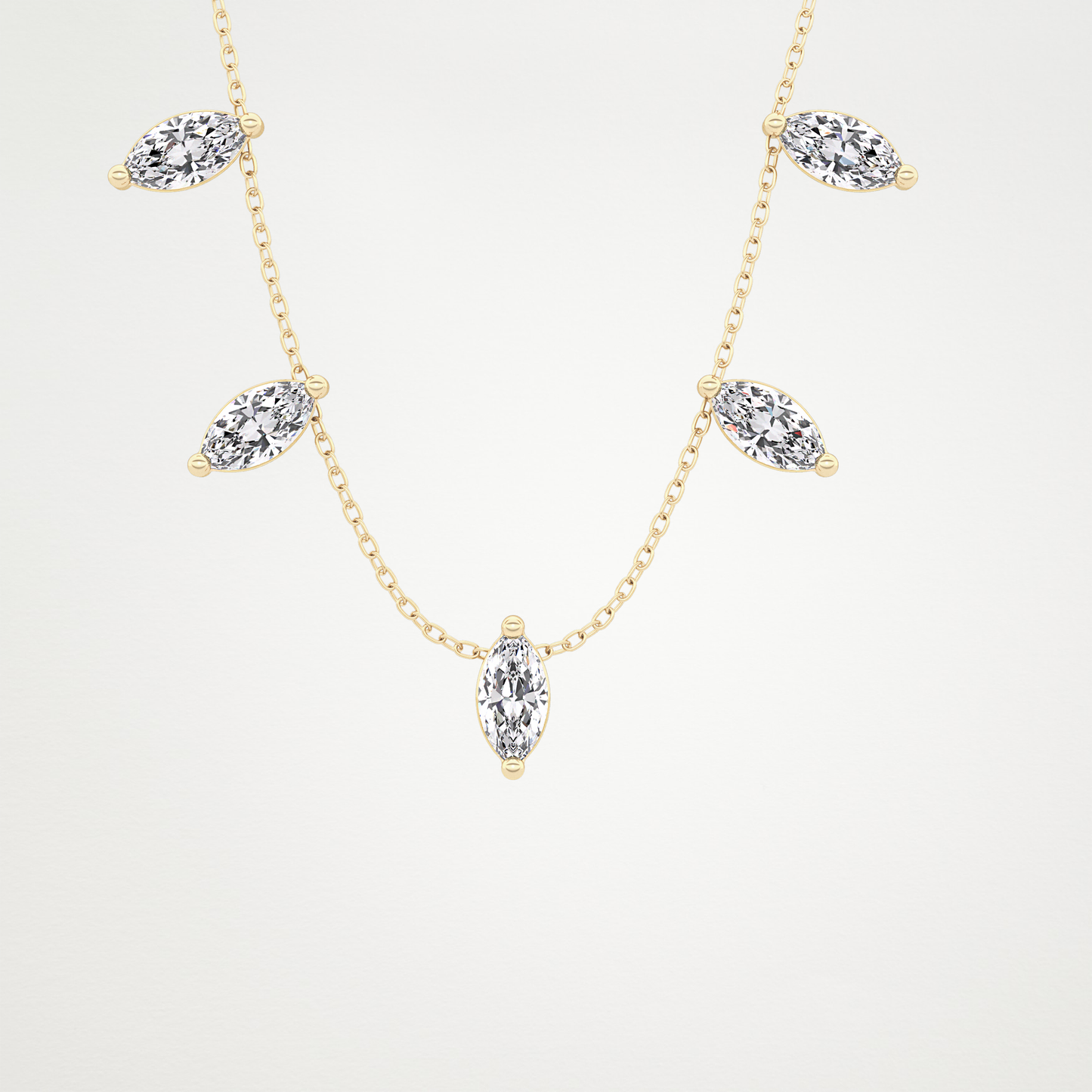 0.88 CT Moissanite Marquise Necklace in 14K or 18K Solid Gold – DEF Color, VVS Clarity