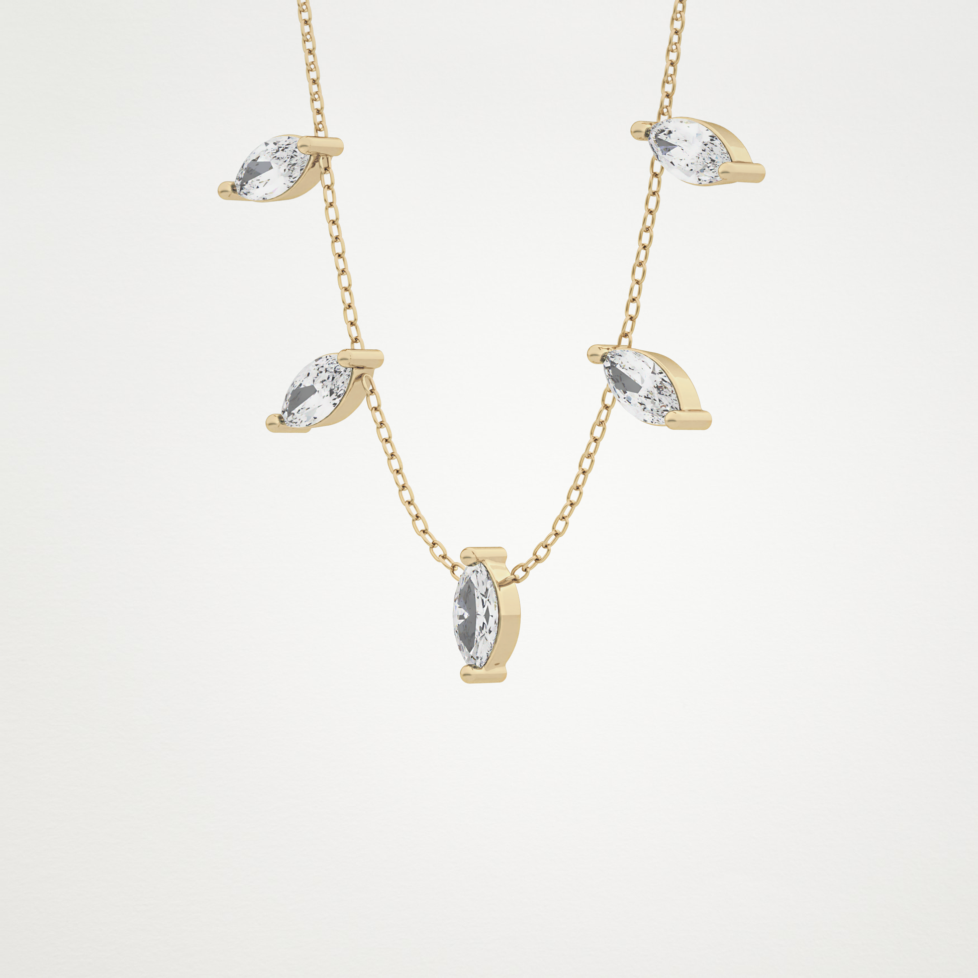 0.88 CT Moissanite Marquise Necklace in 14K or 18K Solid Gold – DEF Color, VVS Clarity