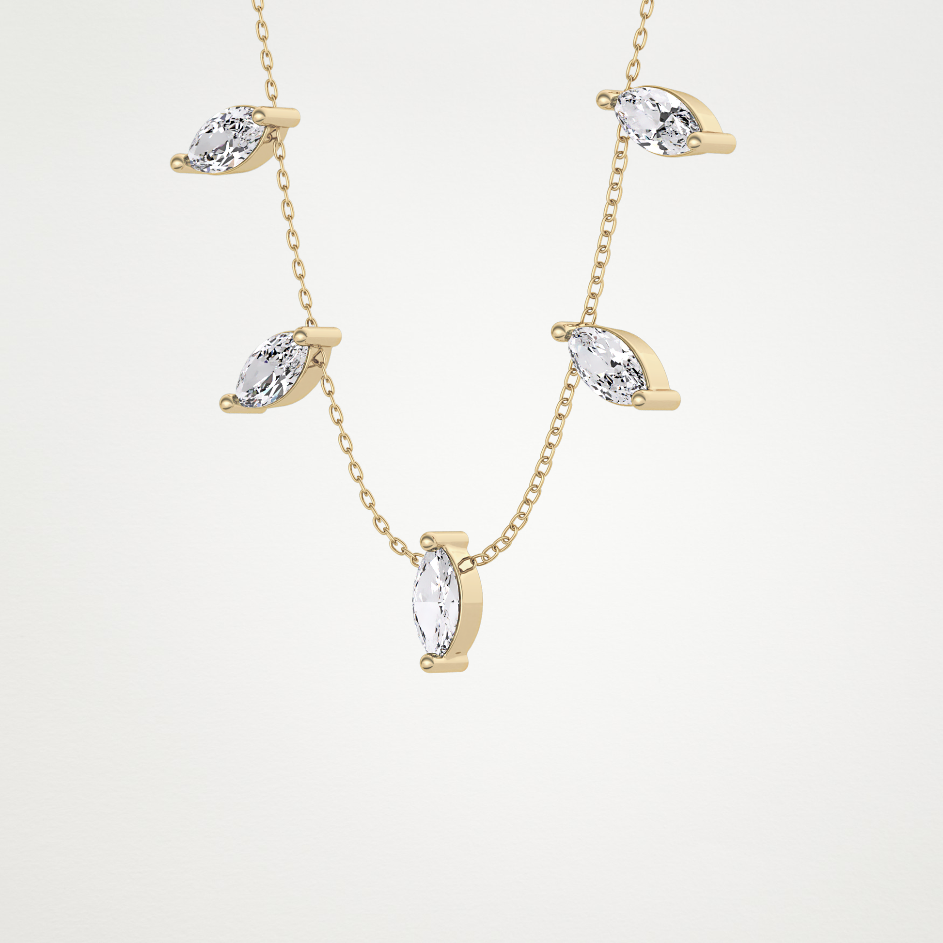 0.88 CT Moissanite Marquise Necklace in 14K or 18K Solid Gold – DEF Color, VVS Clarity
