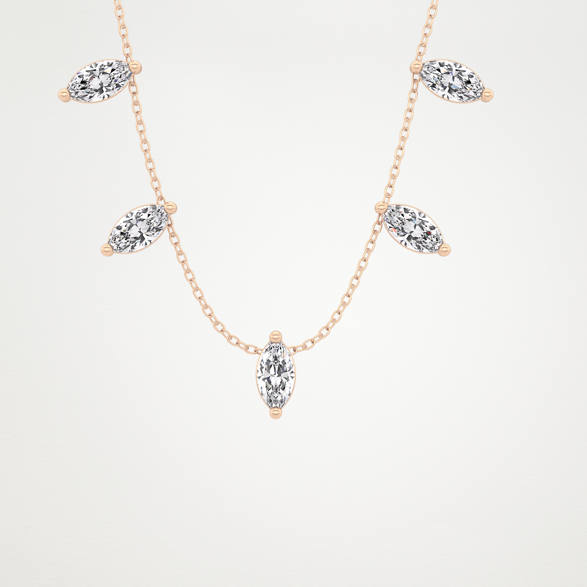 0.88 CT Moissanite Marquise Necklace in 14K or 18K Solid Gold – DEF Color, VVS Clarity