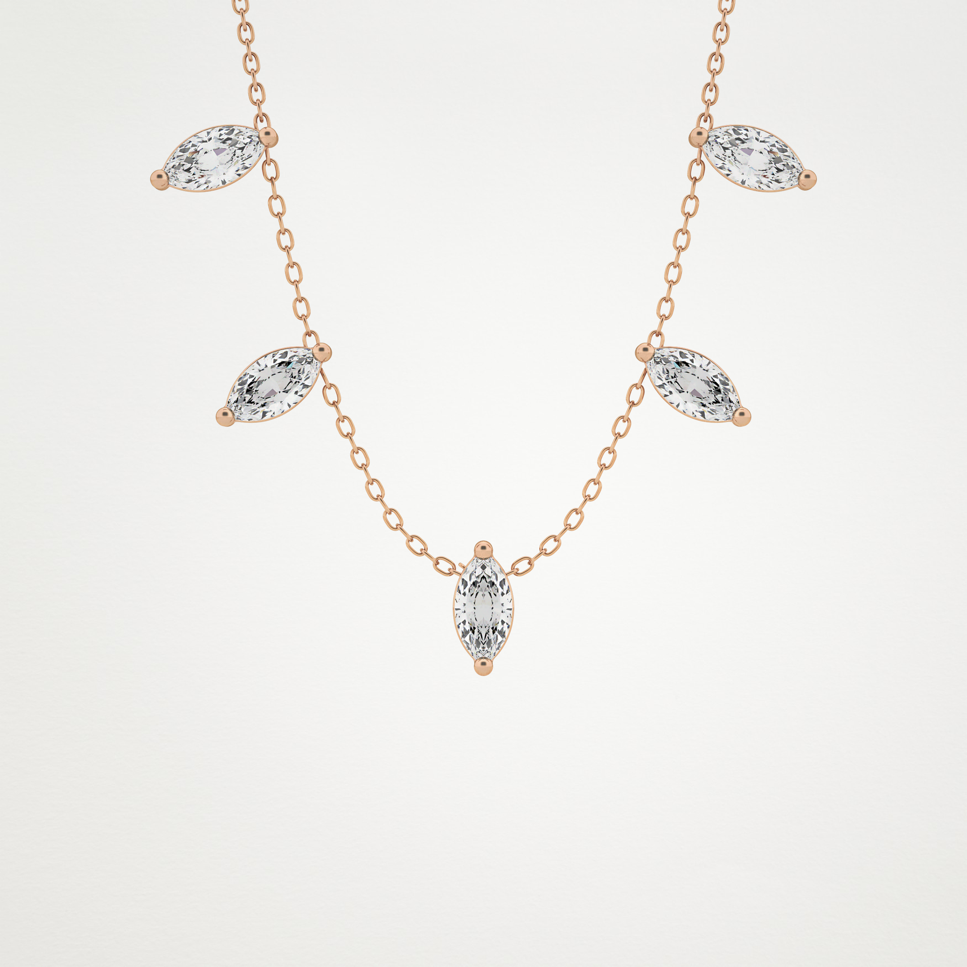 0.88 CT Moissanite Marquise Necklace in 14K or 18K Solid Gold – DEF Color, VVS Clarity