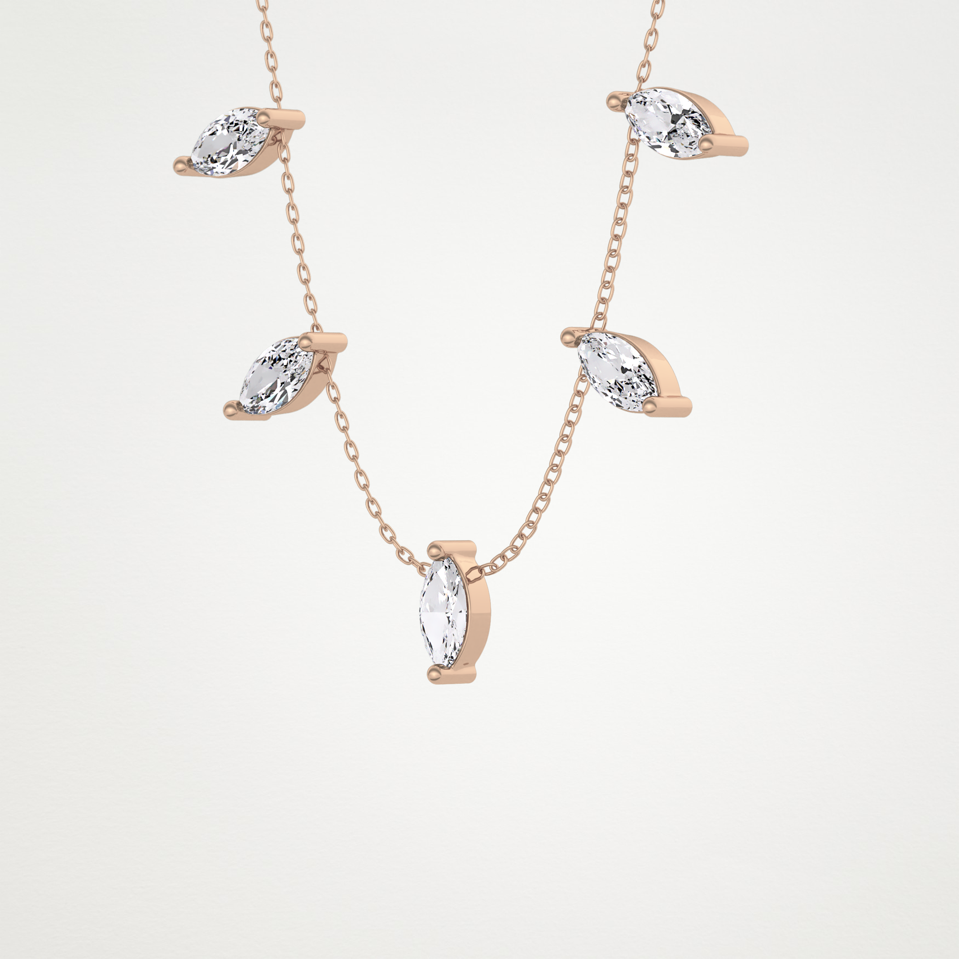 0.88 CT Moissanite Marquise Necklace in 14K or 18K Solid Gold – DEF Color, VVS Clarity