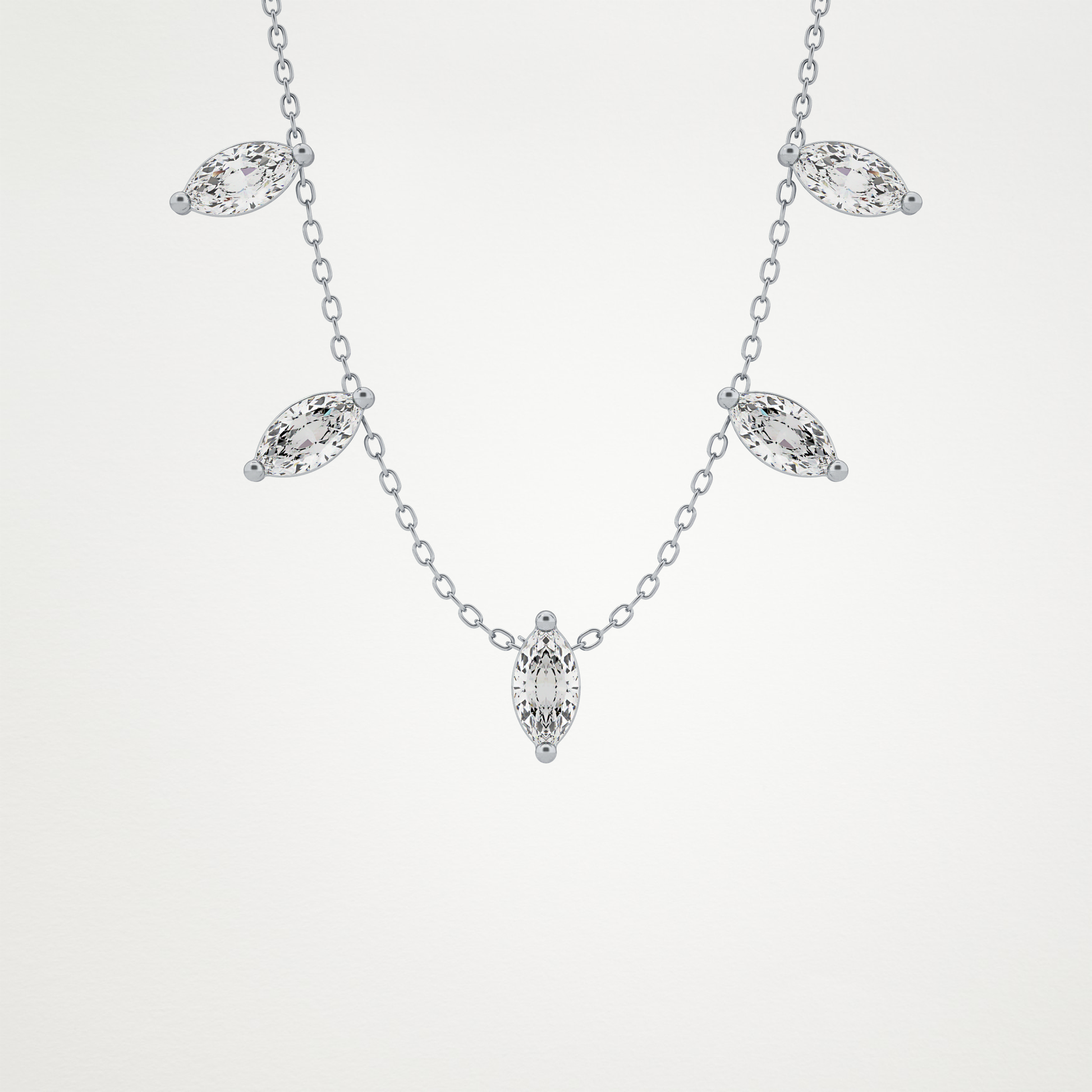 0.88 CT Moissanite Marquise Necklace in 14K or 18K Solid Gold – DEF Color, VVS Clarity