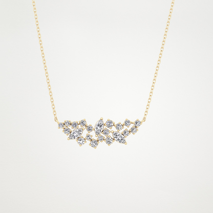 0.248 CT Moissanite Round & Marquise Necklace in 14K or 18K Solid Gold – DEF Color, VVS Clarity