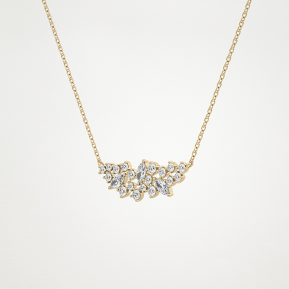 0.248 CT Moissanite Round & Marquise Necklace in 14K or 18K Solid Gold – DEF Color, VVS Clarity