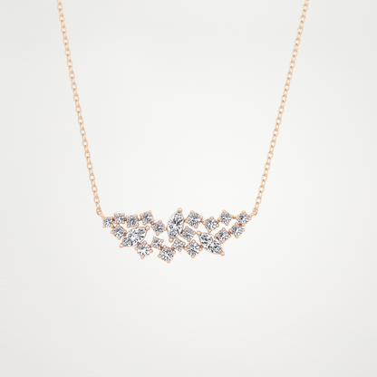 0.248 CT Moissanite Round & Marquise Necklace in 14K or 18K Solid Gold – DEF Color, VVS Clarity