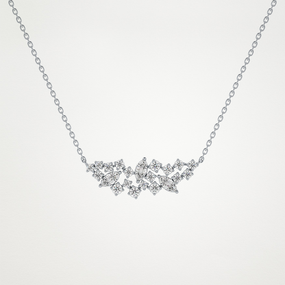 0.248 CT Moissanite Round & Marquise Necklace in 14K or 18K Solid Gold – DEF Color, VVS Clarity