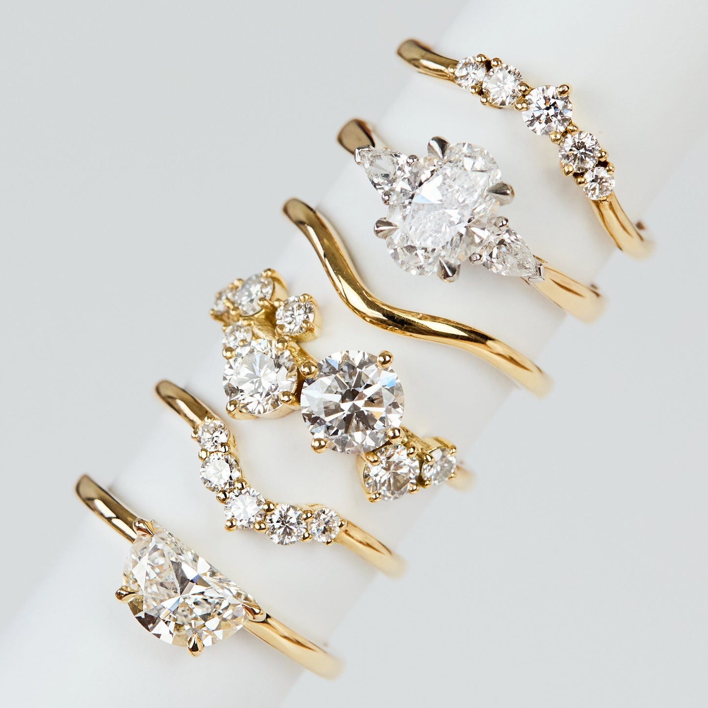 Marquise Shaped Three Stone Lab Grown Diamond Engagement Ring