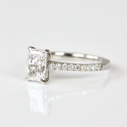 Marquise Shaped Three Stone Lab Grown Diamond Engagement Ring