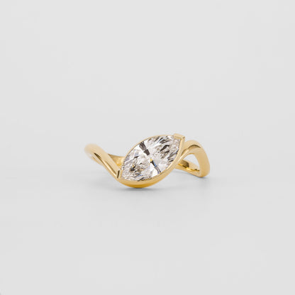 1.14 CT Marquise Shaped Solitaire Moissanite Engagement Ring