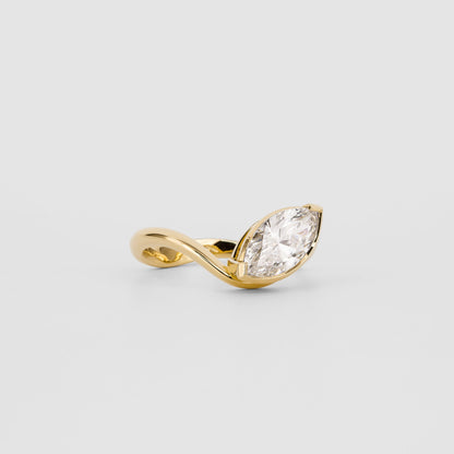 1.14 CT Marquise Shaped Solitaire Moissanite Engagement Ring