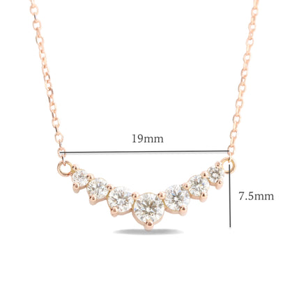 0.55 CT 7-Diamonds Moissanite Diamond Necklace in Solid Gold