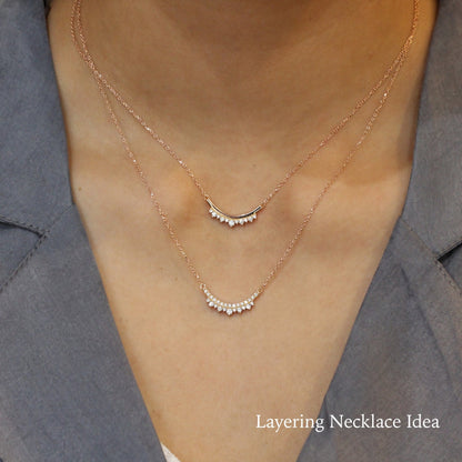 0.35 CT Crowned Round Moissanite Diamond Necklace in Solid Gold