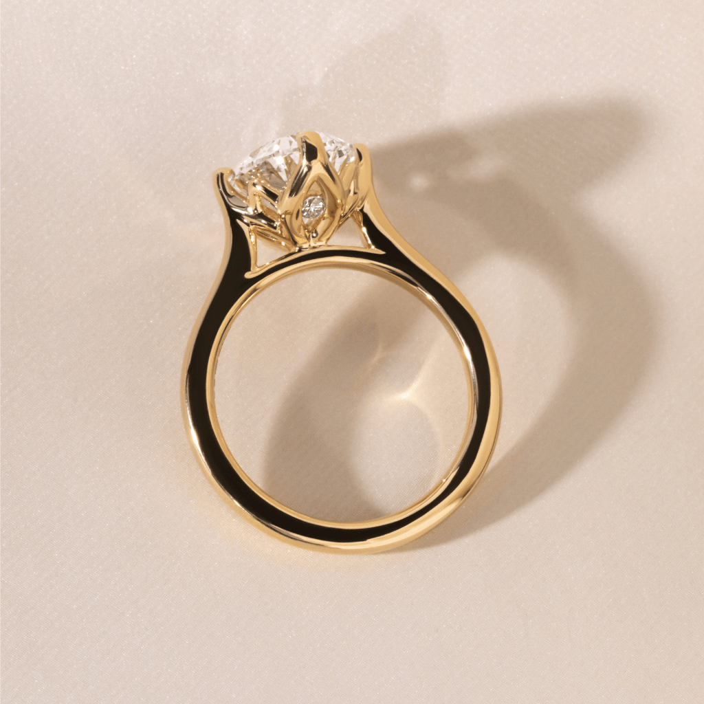 Marquise Shaped Three Stone Lab Grown Diamond Engagement Ring