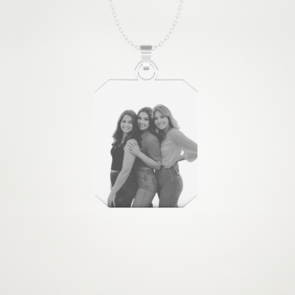 Custom Photo Printed Pendant Necklace – 14K/18K Gold & 925 Silver 1
