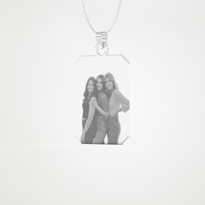 Custom Photo Printed Pendant Necklace – 14K/18K Gold & 925 Silver 2