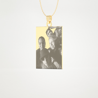 Custom Photo Printed Pendant Necklace – 14K/18K Gold & 925 Silver 7