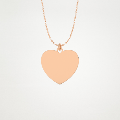 Custom Photo Printed Heart Shaped Pendant Necklace – 14K/18K Gold & 925 Silver 14