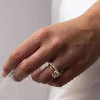 Marquise Cut Cluster Styled Lab Grown Diamond Engagement Ring