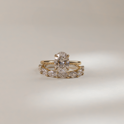 Marquise Cut Cluster Styled Lab Grown Diamond Engagement Ring