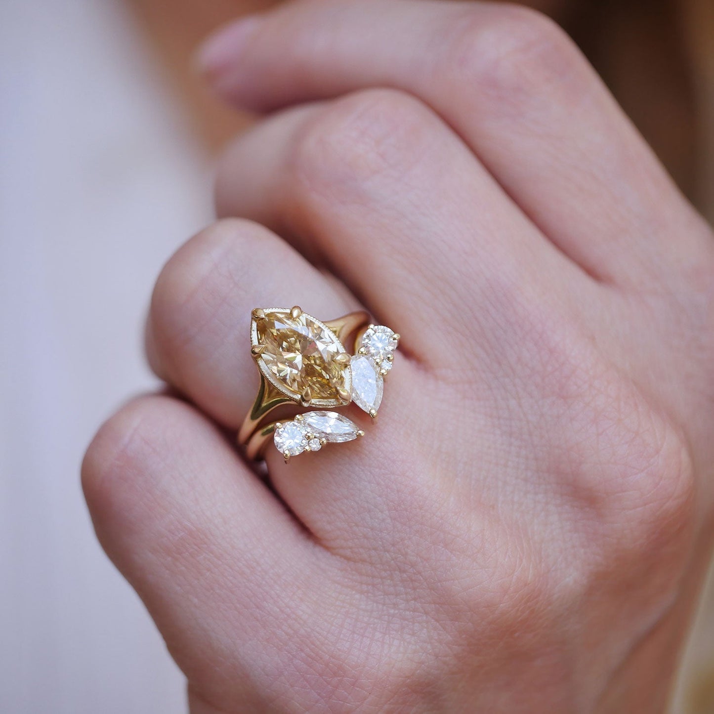 0.25 TCW Round Shaped Half Eternity Lab Grown Diamond Wedding Band