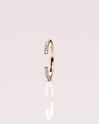 0.18 CT Round Shaped Open Moissanite Wedding Band