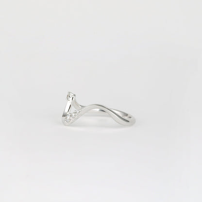 0.11 TCW Round Shaped Waved Moissanite Wedding Band