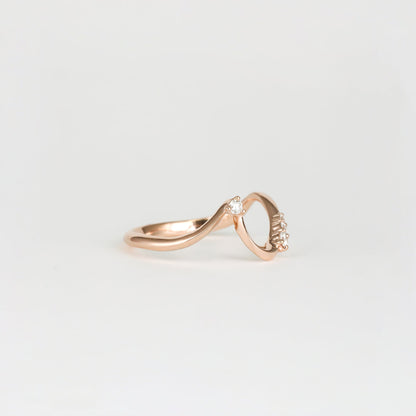0.11 TCW Round Shaped Waved Moissanite Wedding Band