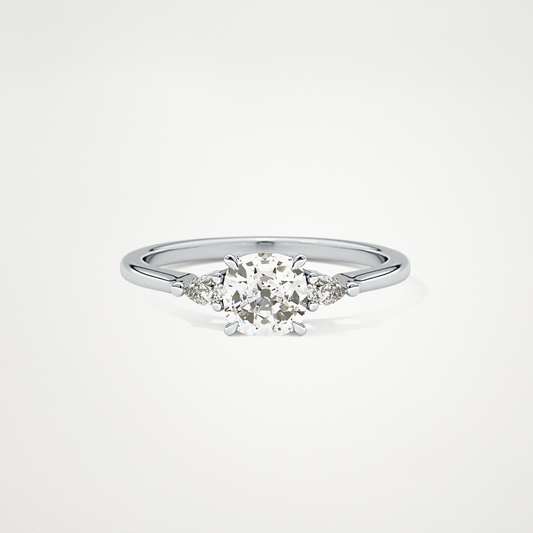 Cushion Cut Moissanite Three Stone Engagement Ring – 0.95 CT Lab-Created Brilliance in 10K/14K/18K Gold