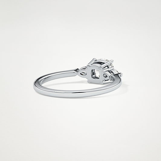 Cushion Cut Moissanite Three Stone Engagement Ring – 0.95 CT Lab-Created Brilliance in 10K/14K/18K Gold