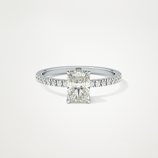 Radiant Cut Moissanite Pave Engagement Ring – 1.21 CT Lab-Created Brilliance in 10K/14K/18K Gold